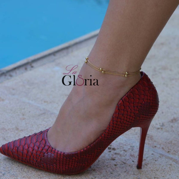 خلخال ذهبي مزدوج