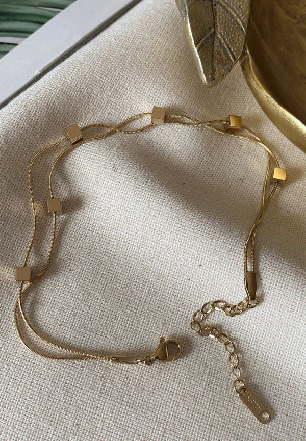 خلخال ذهبي مكعبات