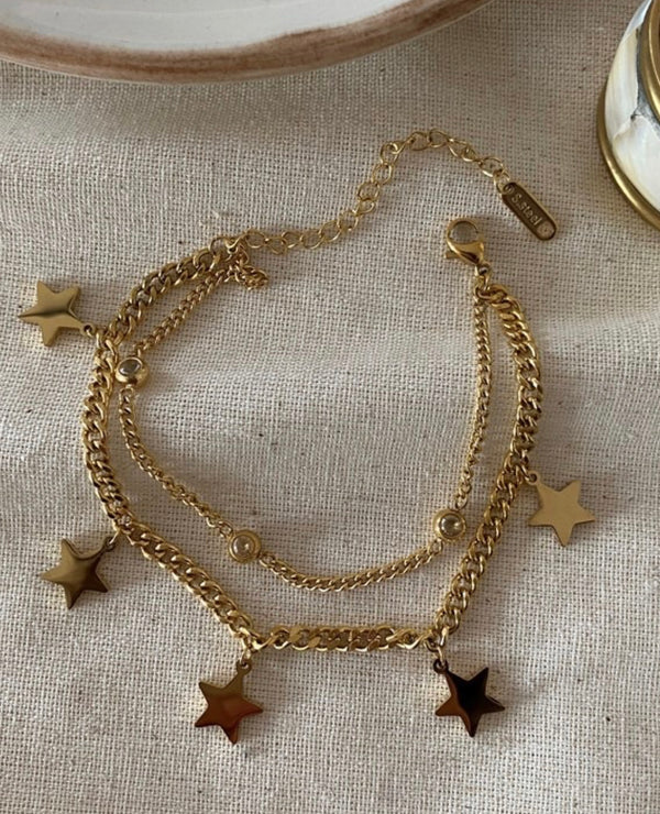 خلخال نجوم ذهبية أنيقة