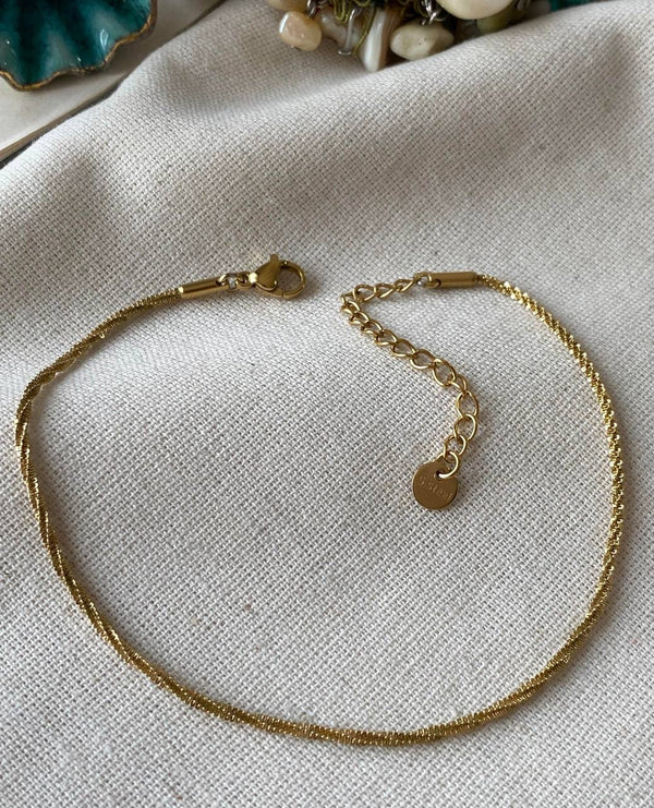 خلخال سلسلي ذهبي ناعم