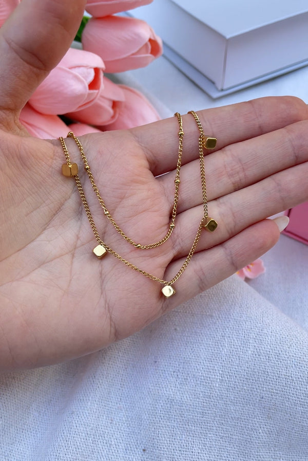 خلخال ذهبي مكعبات صغيرة