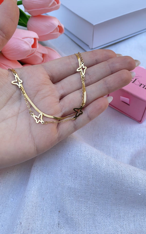 خلخال الفراشات الذهبية