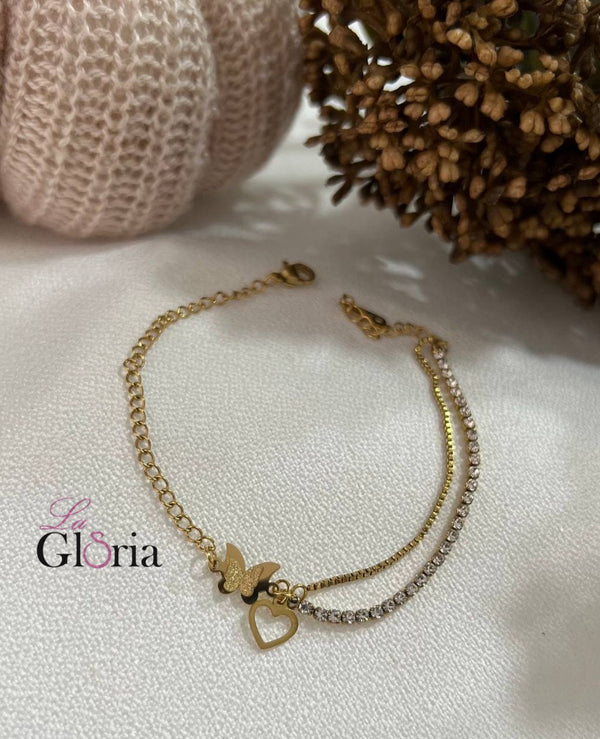 سوار الفراشة والقلب