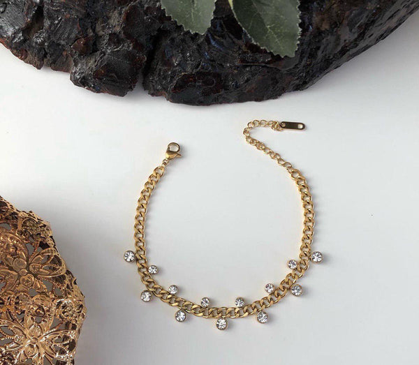 سوار كريستال ذهبي