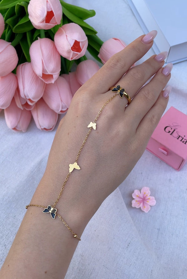 سوار الكف  الفراشات السوداء