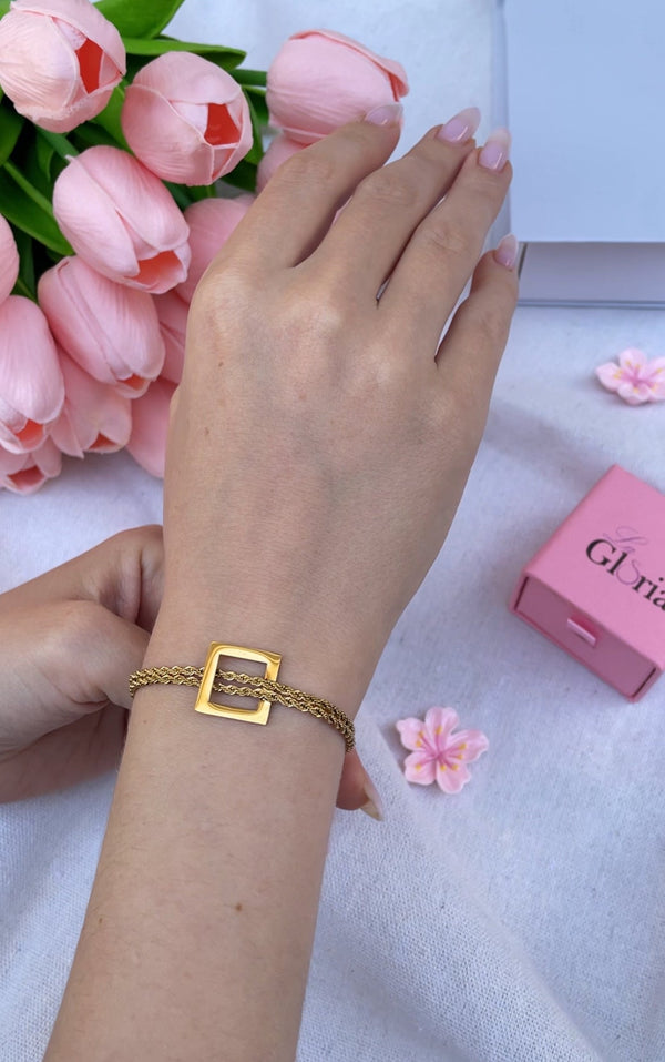 سوار مربع ذهبي