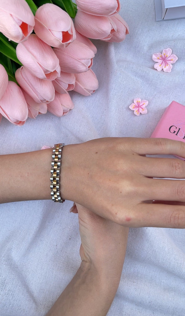 سوار رولكس مزدوج اللون