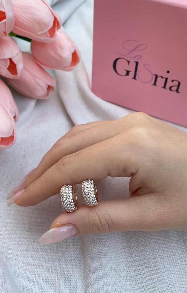 حلق هوب مرصع كريستال