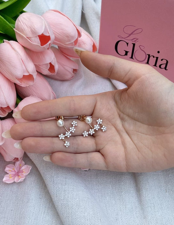 حلق زهري متدلي ناعم