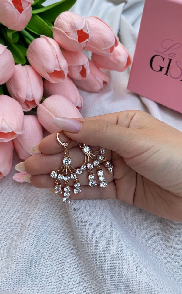 حلق متدلي كريستالي فاخر