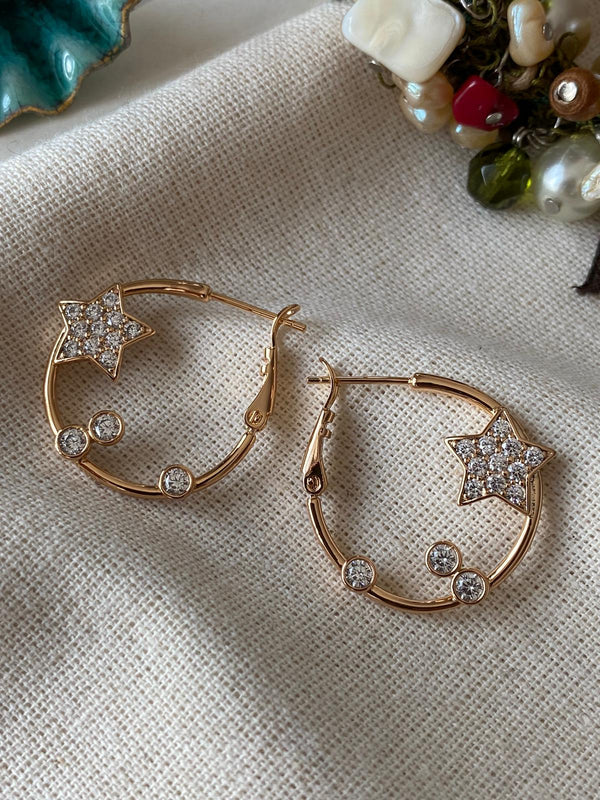 حلق هوب نجوم براقة