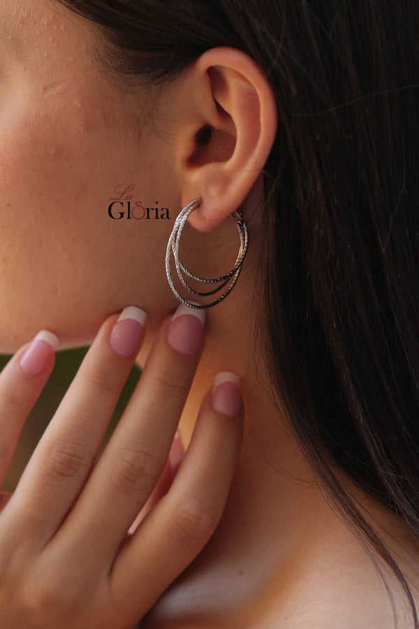 حلق هوب متعدد الطبقات فضي