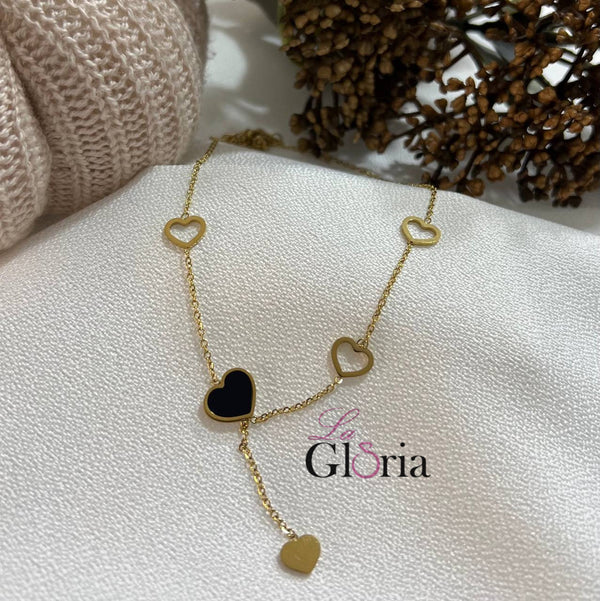 سنسال قلوب ذهبية