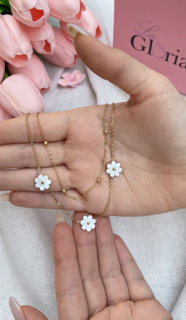 سنسال الورد الابيض الطبقتين