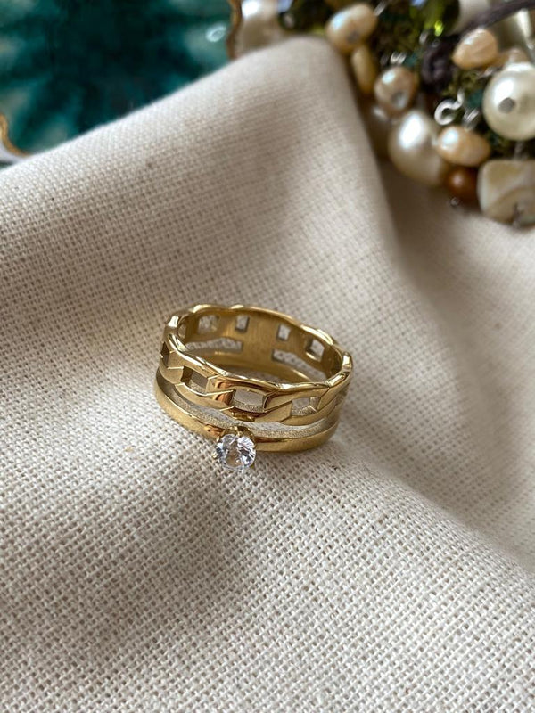 خاتم ذهب بحجر