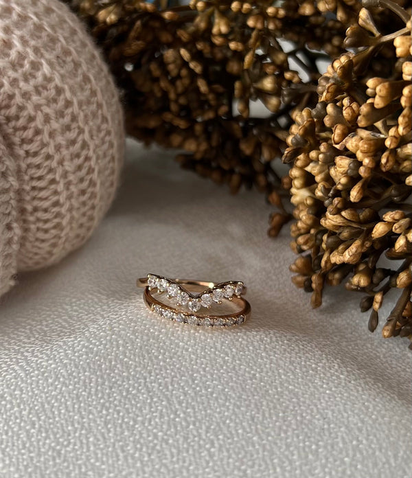 خاتم  مرصع قطعتين