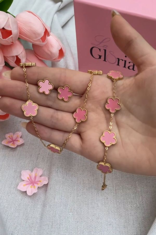 طقم الورود الزهري