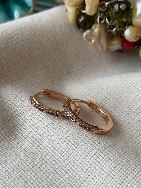 حلق هوب مرصع ناعم