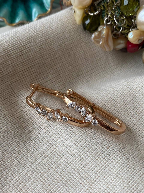 حلق روز مستطيل مرصع