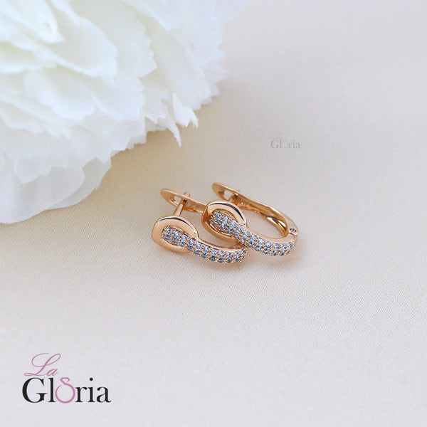 حلق ذهبي مرصع