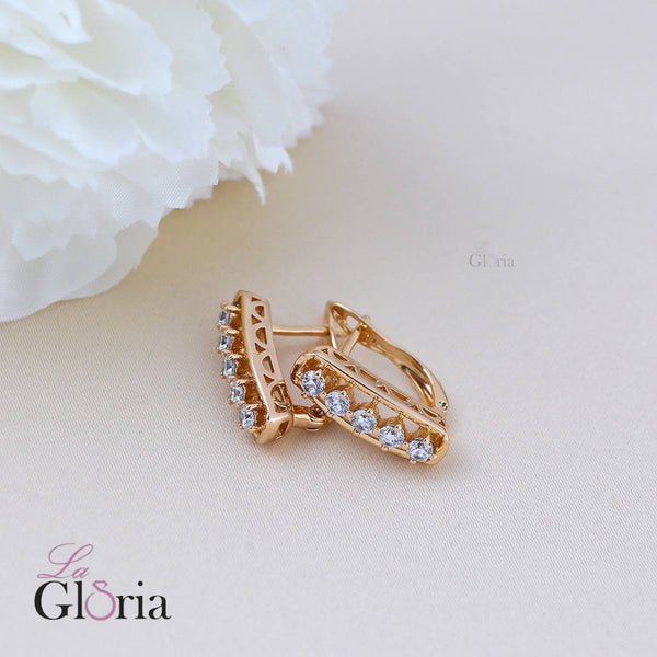 حلق ذهبي مرصع