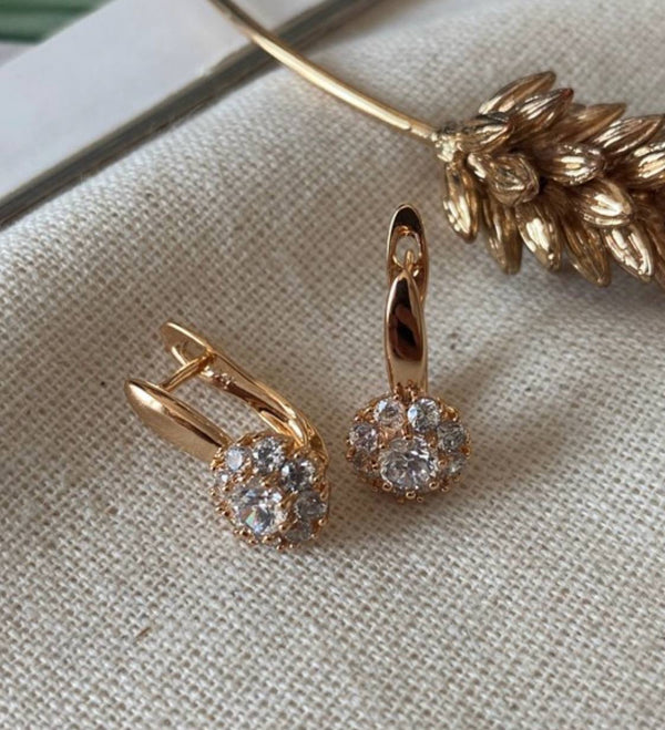 حلق ذهبي كريستال