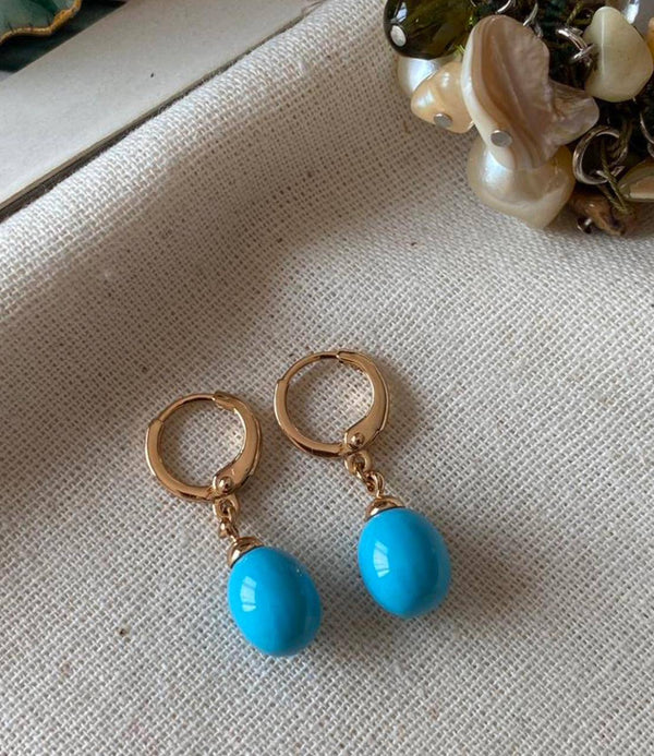 حلق بيضاوي تركواز