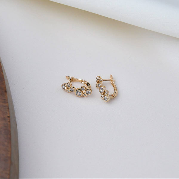 حلق ذهبي كريستال