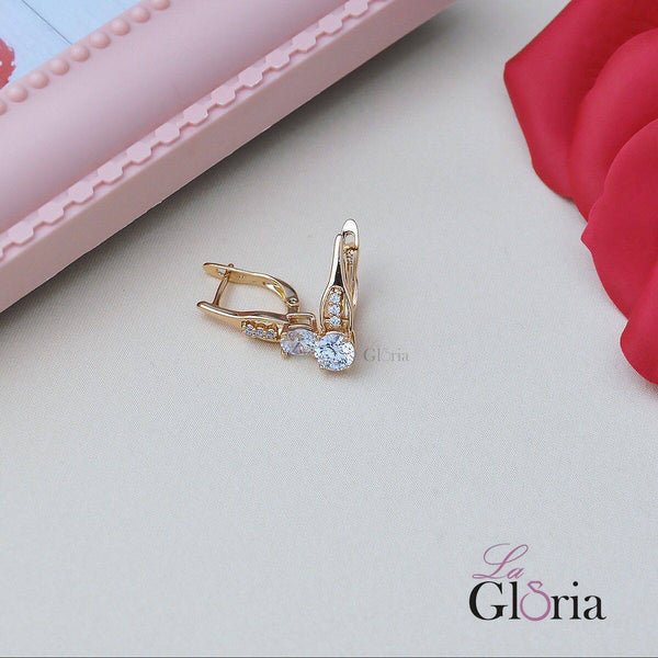 حلق ذهبي كريستال