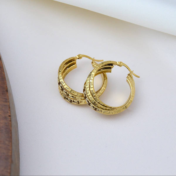 حلق ذهب محفور